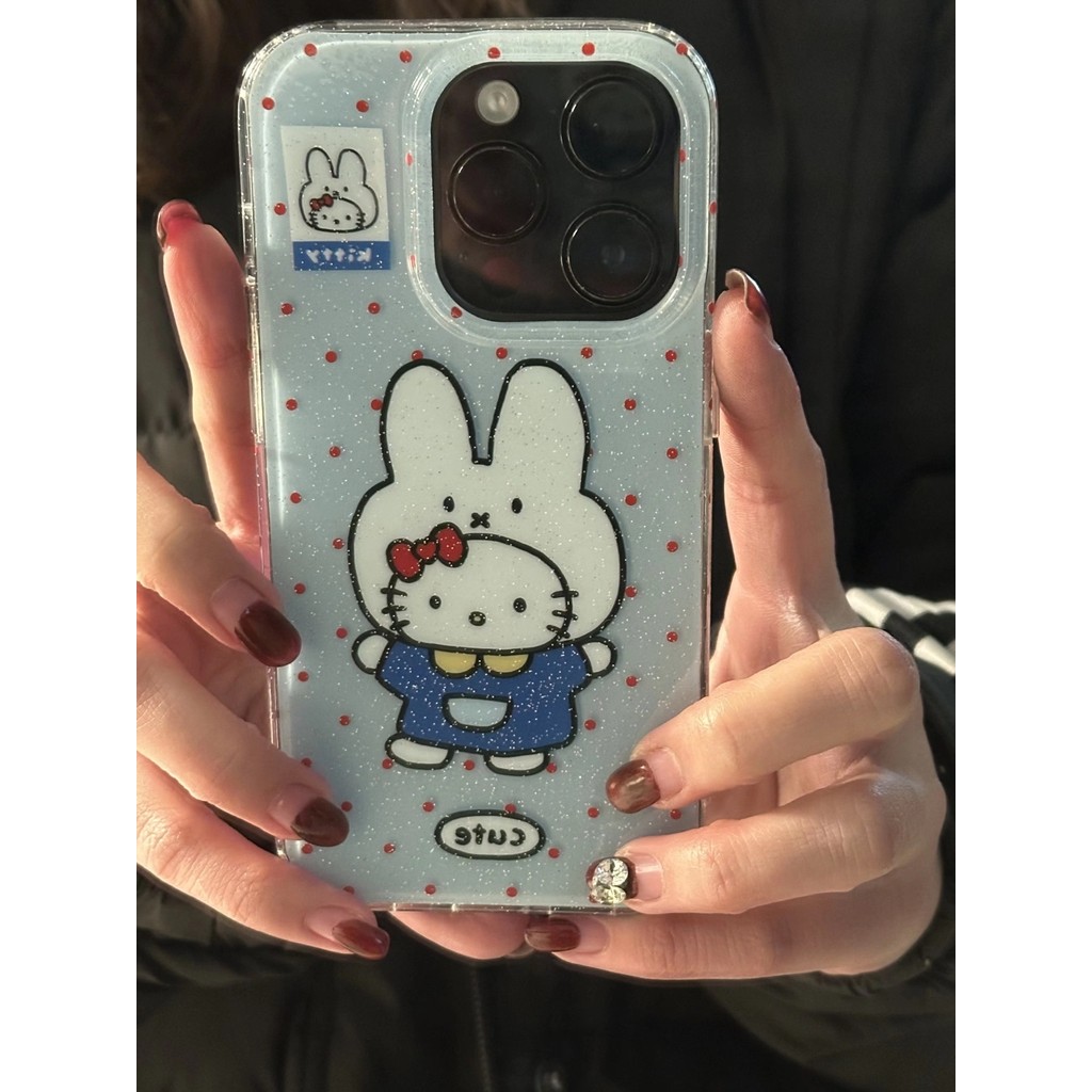 Phim hoạt hình hoạt hình Polka Dot Miffy Rabbit kt Cat Phone Case Thích hợp cho iPhone16 15 14 13 11