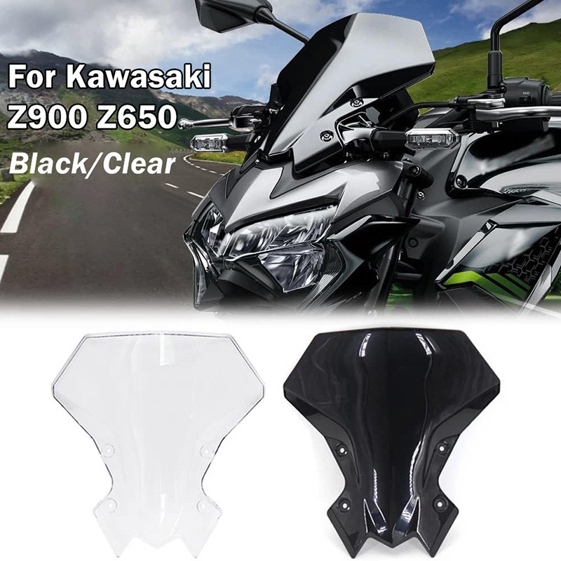 Dành Cho Kawasaki Z900 2020-2023 Z650 2021-2023 Xe Máy Đen / Trong Suốt Kính Chắn Gió Luồng Không Kh