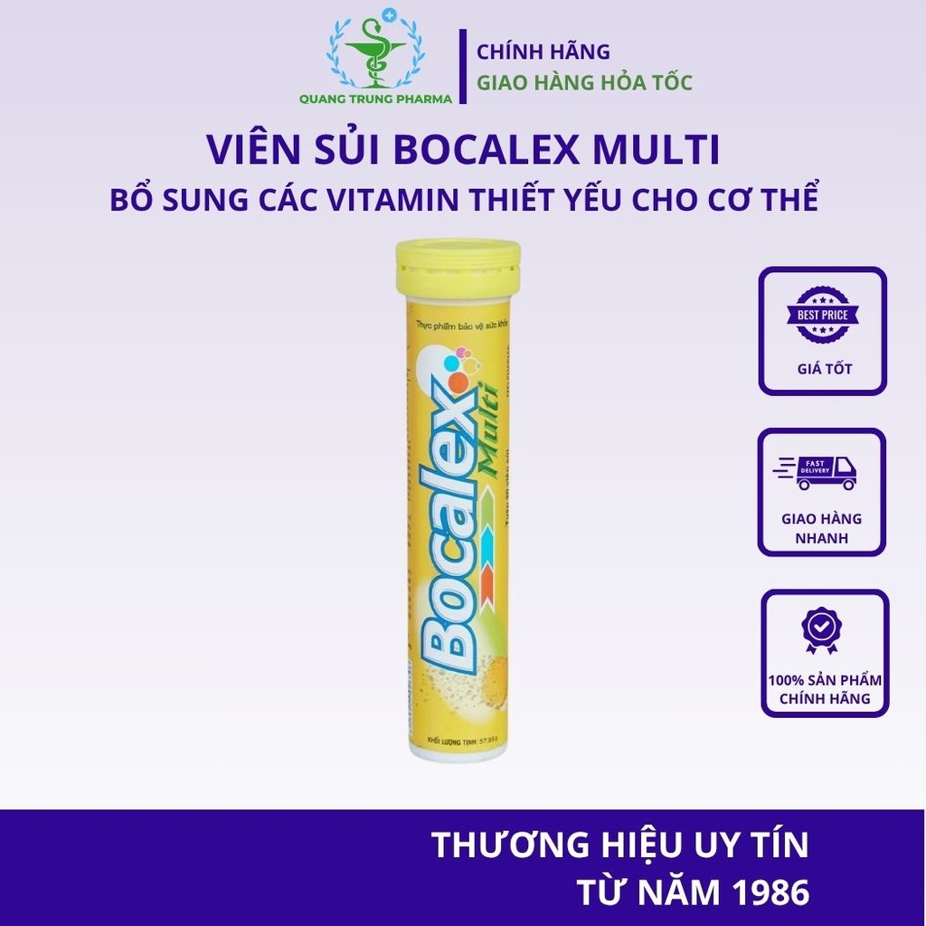 Viên sủi Bocalex Multi hỗ trợ tăng đề kháng tuýp 20 viên