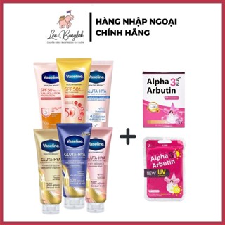 [CHUẨN THÁI] Combo Dưỡng thể Vaseline 10x-50x-4x Viên Kích Trắng Alpha Arbutin 3 Plus Đêm Ngày UV Trắng Da LEEBANGKOK