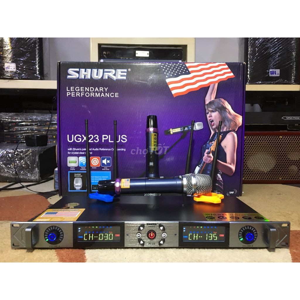 [HCM] Micro không dây SHURE UGX23 PLUS Chính hãng ( 4 râu tiếp sóng ) năm 2021 -  Hoàng  phúc audio