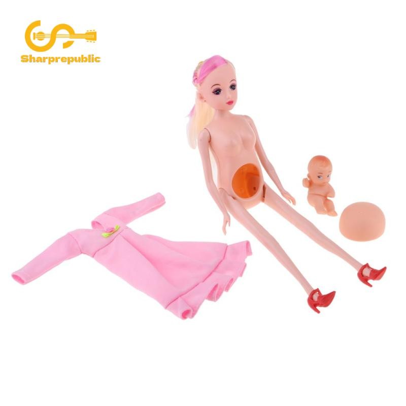 Sharprepublic MOM + Bộ đồ búp bê cho bé Búp bê đồ chơi Mini Baby In Belly Baby Alive Reborn #A