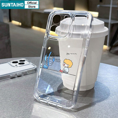 Suntaiho Ốp Lưng iPhone Hài Hước Summer Cool Họa Tiết Hoạt Hình TPU Trong Suốt Mềm Cao Cấp Chống Sốc Cho iPhone 11 12 13 14 15 16 Pro max IP 7 8 Plus Iphon X Xs XR Xs max