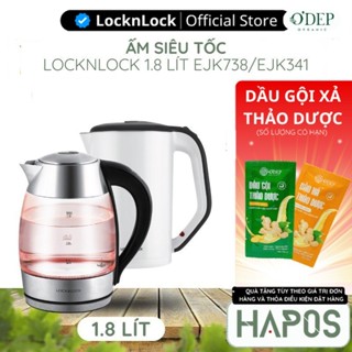 Ấm siêu tốc thủy tinh 1.8L LocknLock 2200W, có LED tùy chỉnh 5 mức nhiệt, đun nước pha sữa, trà, cafe - HAPOS BEAUTY