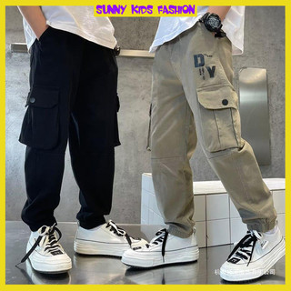 Quần vải kaki vải nỉ túi hộp thời trang cho bé trai 18-52kg quần dài thu đông trẻ em nam 6-14 tuổi mẫu DY 