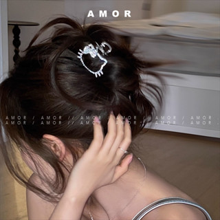 Kẹp tóc nhỏ bằng kim loại hình mèo dành cho nữ Kẹp cào cá mập ở mặt sau đầu