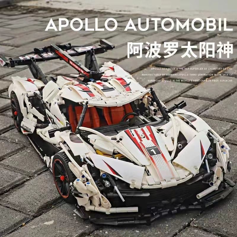 Tương thích với khối xây dựng Lego Vàng đen V12 Lamborghini Xe thể thao Mô hình cậu bé Đồ chơi lắp r