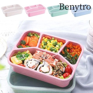 Hộp Cơm Trưa Phong Cách BENYTRO Japese, Ngăn 4 Lưới Nhiều Màu Bento, Lò Vi Sóng Nhựa Chất Lượng Cao Hộp Đựng Thực Phẩm Chống Rò Rỉ Đi Làm