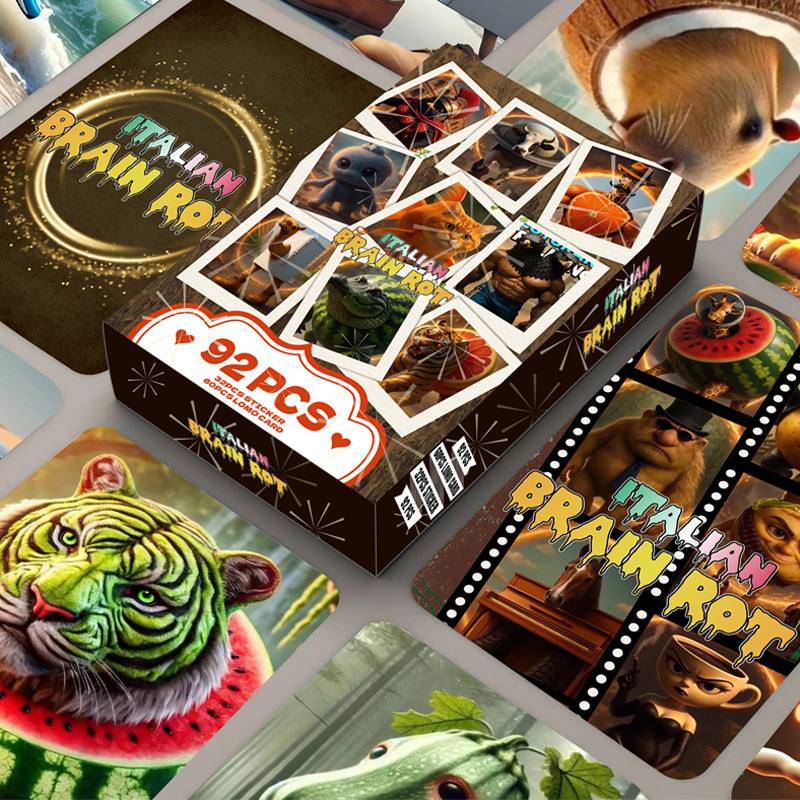 92 Chiếc Ý Brainrot Thẻ Tung Tung Tung Saur Thẻ Ảnh Ballerina Cappuccina Sáng Tạo Dán