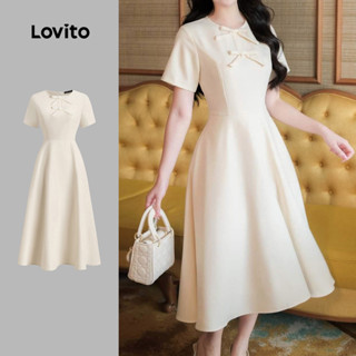 Lovito Váy thanh lịch nơ dây kéo Váy mơ xuân hè dành cho nữ L134ED399