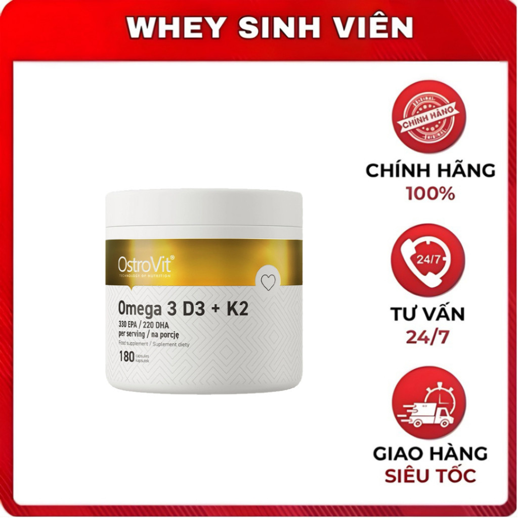 Viên Dầu Cá Ostrovit Omega 3 D3 + K2 - Omega3 D3 K2  - Cho 1 Cơ Thể Khỏe Mạnh tại WheySinhVien MB
