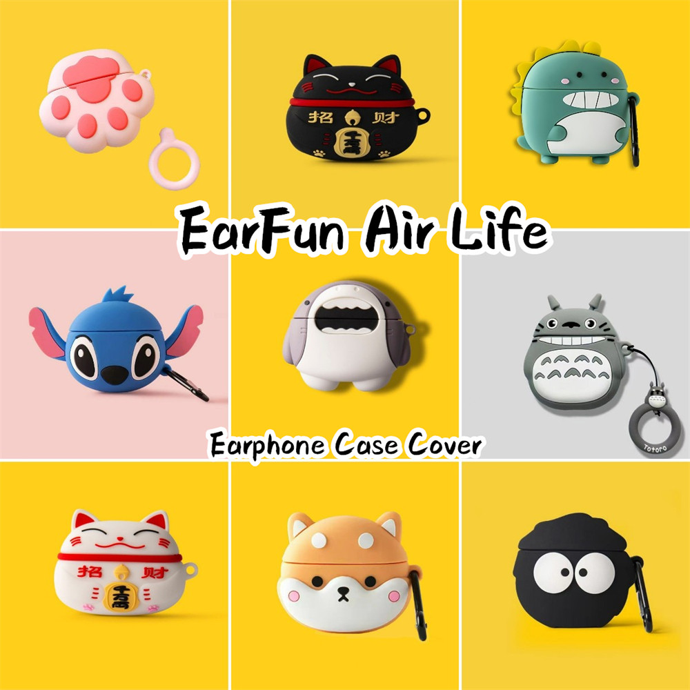 [Còn hàng] Dành cho EarFun Air Life Case Phim hoạt hình Vỏ tai nghe silicon mềm dễ thương Vỏ bọc NO.