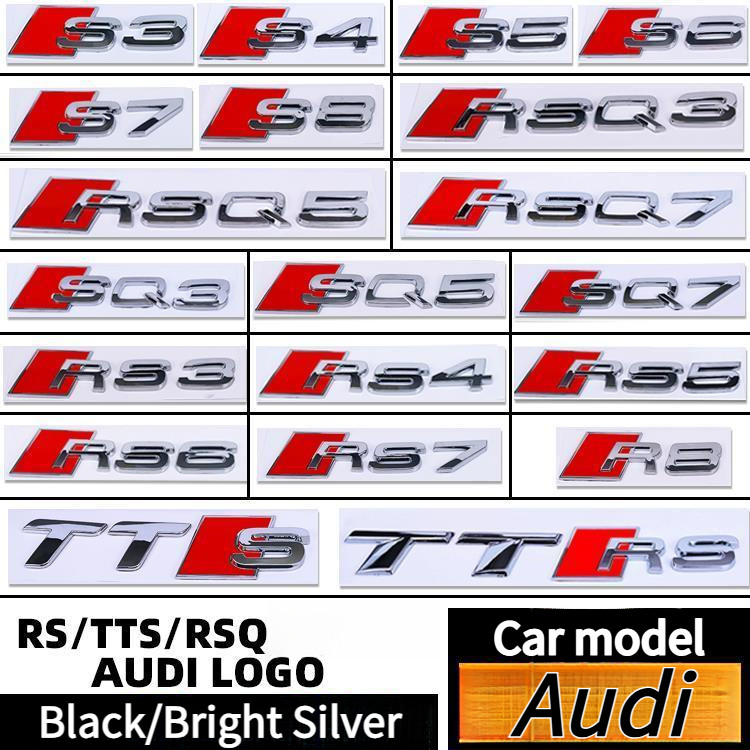 Logo Xe Audi Audi Logo Đuôi Logo Sửa Đổi RSQ3 RSQ5 RSQ7 3D Logo Ô Tô RS3 R84 RS5 RS6 RS7 Đen Đuôi Sa