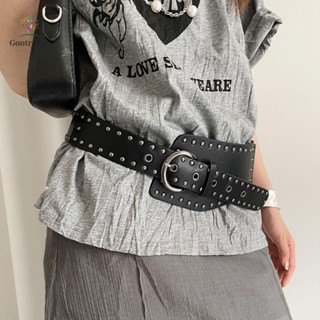Thắt lưng đinh tán GOOTARDES, Thắt lưng nữ rộng thiết kế phong cách Punk, Vintage Gothic Mỹ Y2k Dress Jeans Thắt lưng cay cho bé gái