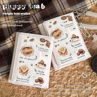 Ví nữ HOBBYHUB, Ví đựng tiền xu dung tích lớn gấp ba lần, Ví đựng thẻ chống nước hoạt hình bằng da PU dễ thương dành cho bé gái Quà tặng học sinh