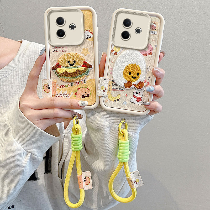 ốp lưng  vivo y39 5g Ốp điện thoại họa tiết da thêu cho ốp lưng vivo y39 5g