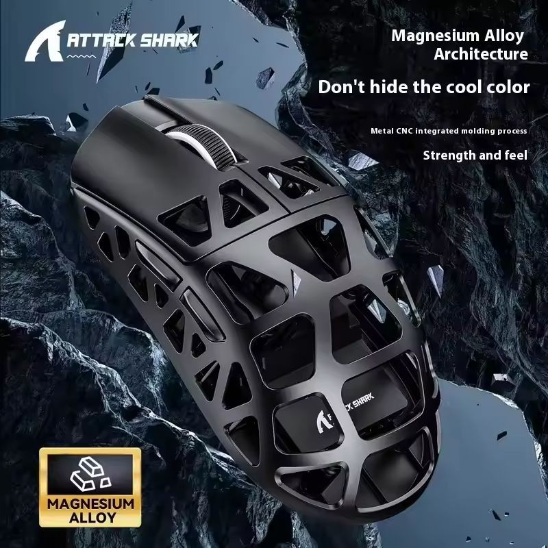 Attack Shark R3 Chuột Chơi Game Hợp Kim Magiê 3 Chế Độ Không Dây 8k Chuột Thể Thao Nhẹ PAW3395 Vỏ Cá