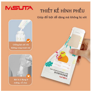 Hộp 30 Túi Trữ Sữa Bột Misuta Cho Bé Thiết Kế Nhỏ Gọn, Tiện Lợi Mang Đi Chơi, Du Lịch (Hộp 30 Túi)