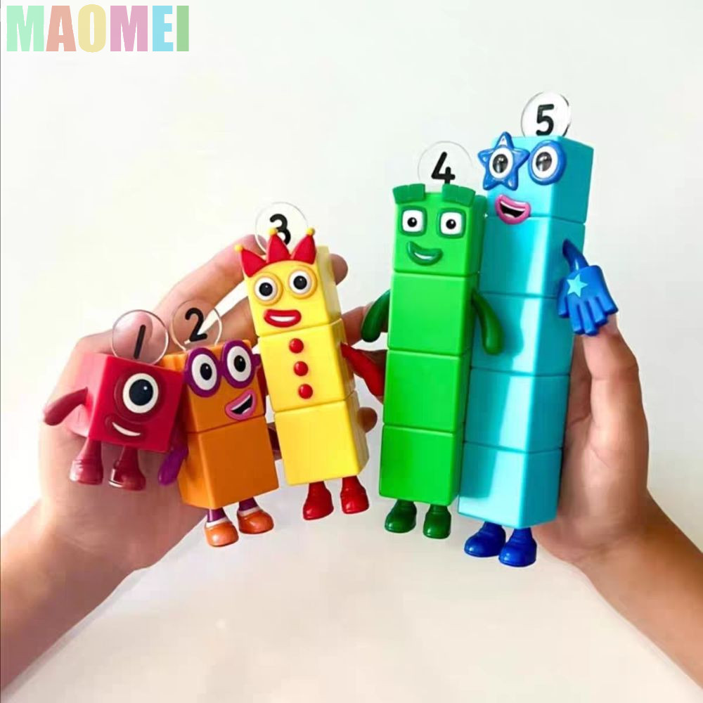 MAOMEI 5 Cái / bộ Số Trò Chơi Đồ Chơi Gạch, Handmade Nhỏ Vuông Người Numberblocks Nhân Vật Hành Động