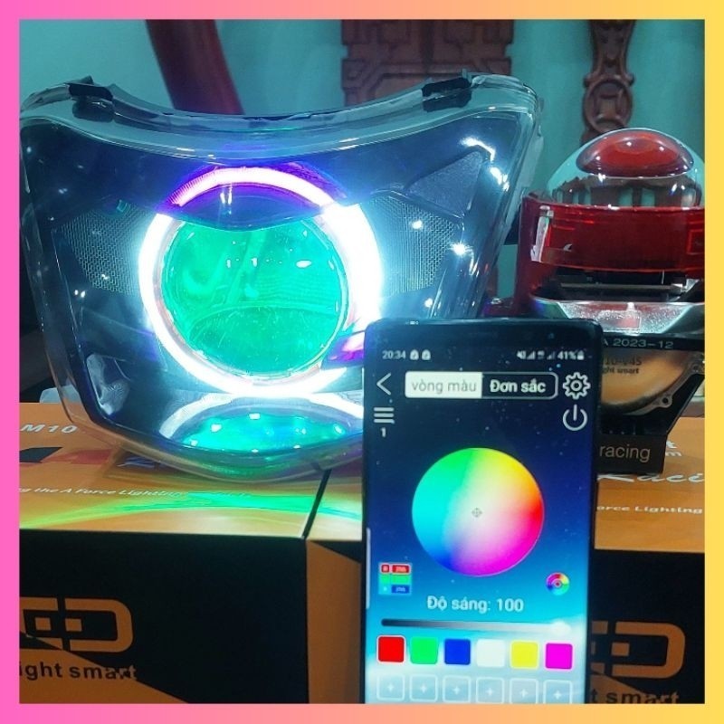 Chóa 2 tầng samuroai độ sẵn bi cầu 3.0 F11, E11+, M10 light smart V4s. Lắp Wave alpha 2007-2024 (50,