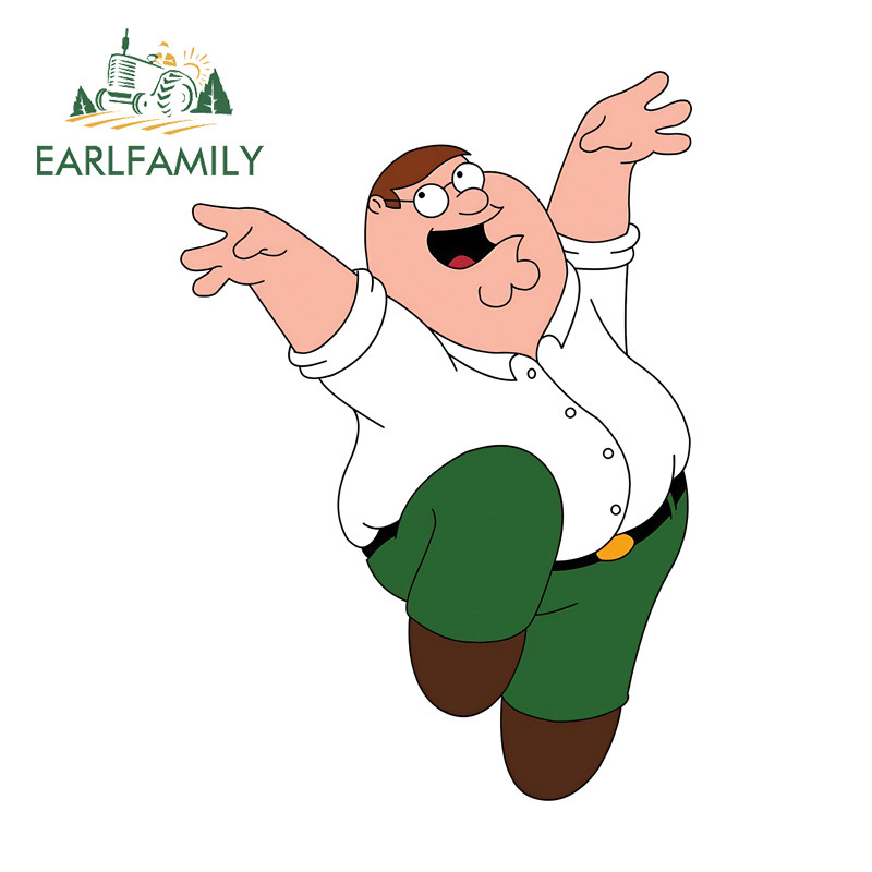 EARLFAMILY Họ Guy Peter Griffin Xe Miếng Dán Hoạt Hình Cá Tính Chống Thấm Nước JDM Đề Can Thích Hợp 