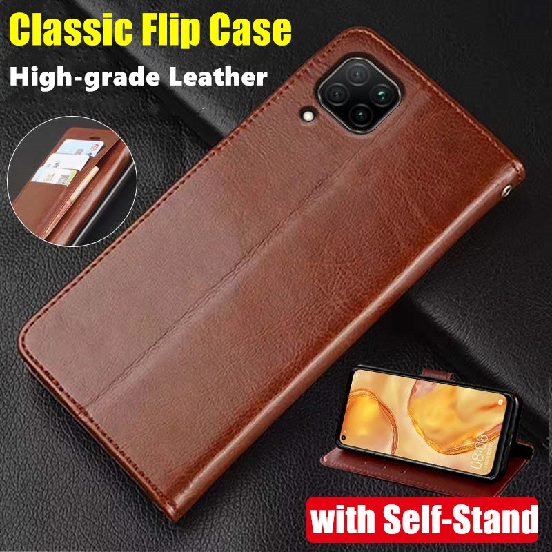 Dành Cho Huawei P40 Lite 4G JNY-LX1 L01A L02A L21A L21B L22A L22B Bao Da Vintage Ví Gấp Đơn Giản Vỏ 
