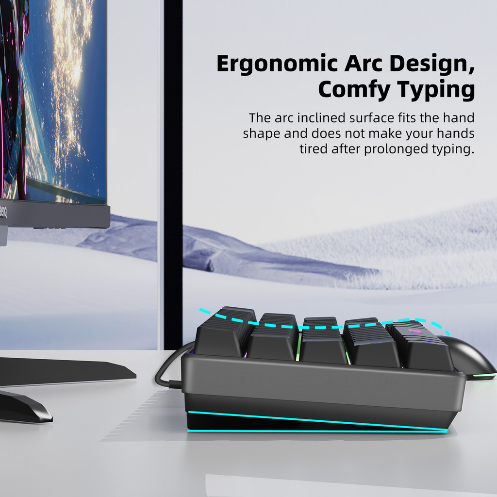 Bàn phím có dây Goojodoq 68 phím thiết kế tiện dụng với đèn RGB tương thích với nhiều hệ thống | BigBuy360 - bigbuy360.vn