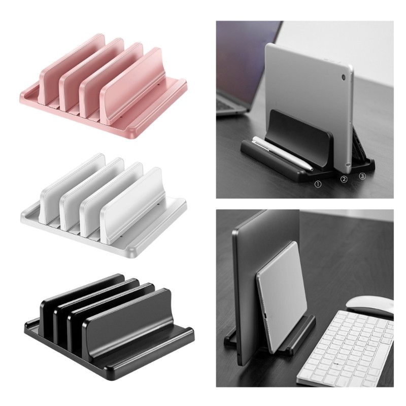 Jio Dọc Laptop Đứng 3 Khe Cắm Để Bàn Đế Có Thể Điều Chỉnh Dock Tiết Kiệm Không Gian Đế Laptop Cho Bà