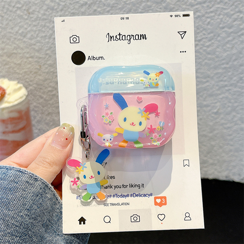 Thỏ hoa + Mặt dây chuyền cho Airpod 1 / 2 3 Pro Pro2 pro3 Airpod4 ❈ ❈ ❈ ❈ ❈ ❈ ❈ ❈ ❈ ❈ AirPods Pro i3