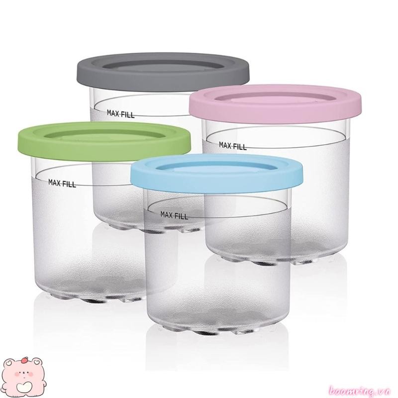 Boom 4 Gói Kem Pints Ly Phù Hợp Cho NINJA- CREAMI NC299AMZ NC300s Series Máy Làm Kem Không Chứa BPA-
