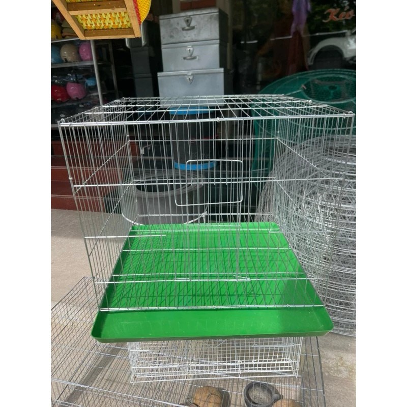 Lồng nuôi mèo gà chim bồ câu giá rẻ dễ dàng lắp rap kèm khay tiện lợi 50x50x50 lồng chim tập trung