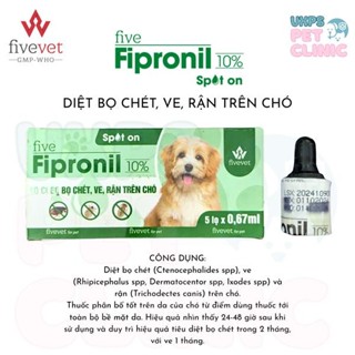 Five-Fipronil Nhỏ Gáy Chó – Đuổi Ve, Rận, Bọ Chét Hiệu Quả
