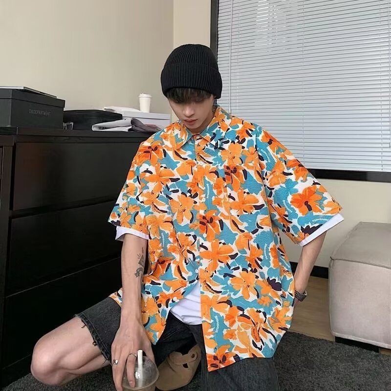 Hawaiiian Graffiti Retro - Áo Sơ Mi Tay Ngắn Cho Bé Trai Mùa Hè Đi Biển B640