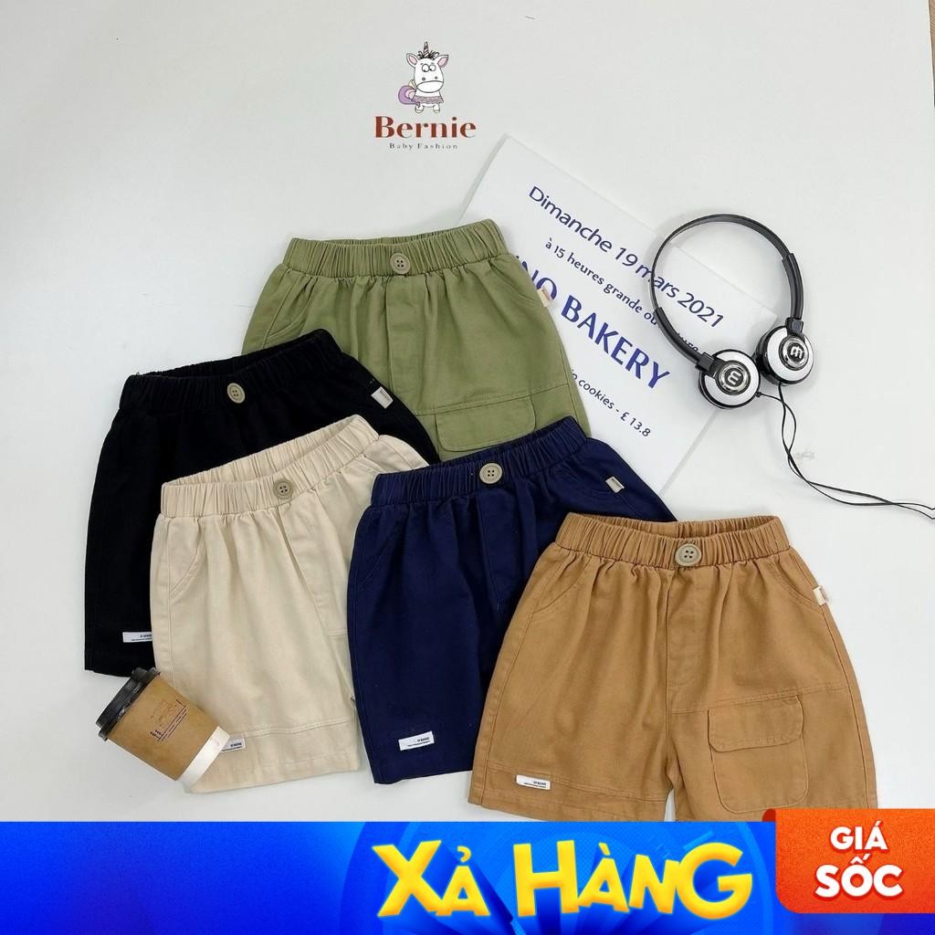 Quần short quần kaki đùi túi hộp đính tag cho bé trai đi chơi đi học size 9-26kg 0124Q19 BERNIE kids