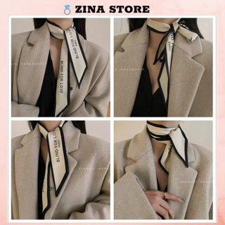 Khăng choàng cổ vải lụa màu sắc đơn giản thời trang hàn quốc 