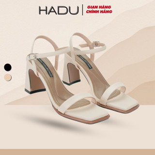 Giày Cao Gót 7P EVELYN Đế Vuông Quai Ngang HADU MM7144 Da PU Cao Cấp Đế TPR Chống Trượt BH 12T