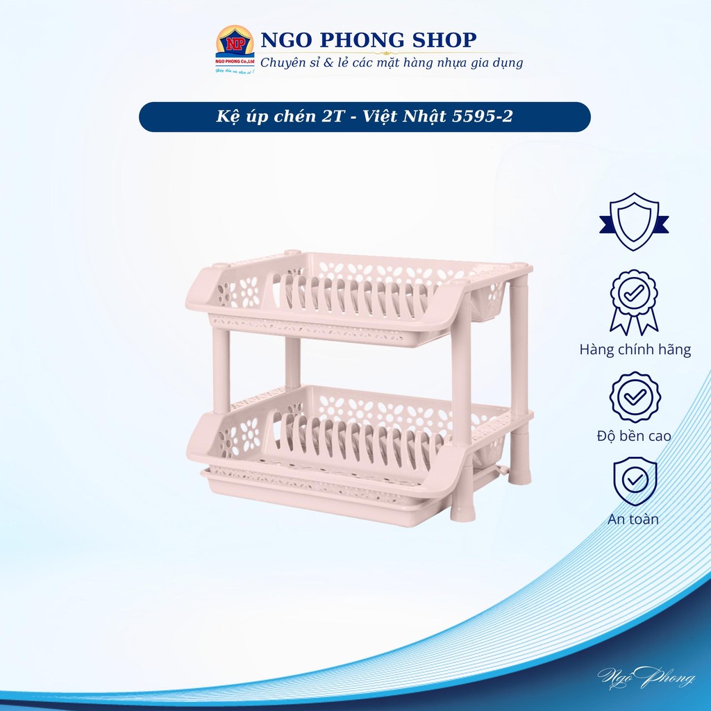Kệ úp chén 2T Việt Nhật 5595-2. Thiết kế rộng rãi, có vách ngăn, tiện lợi. Shop giao màu ngẫu nhiên.