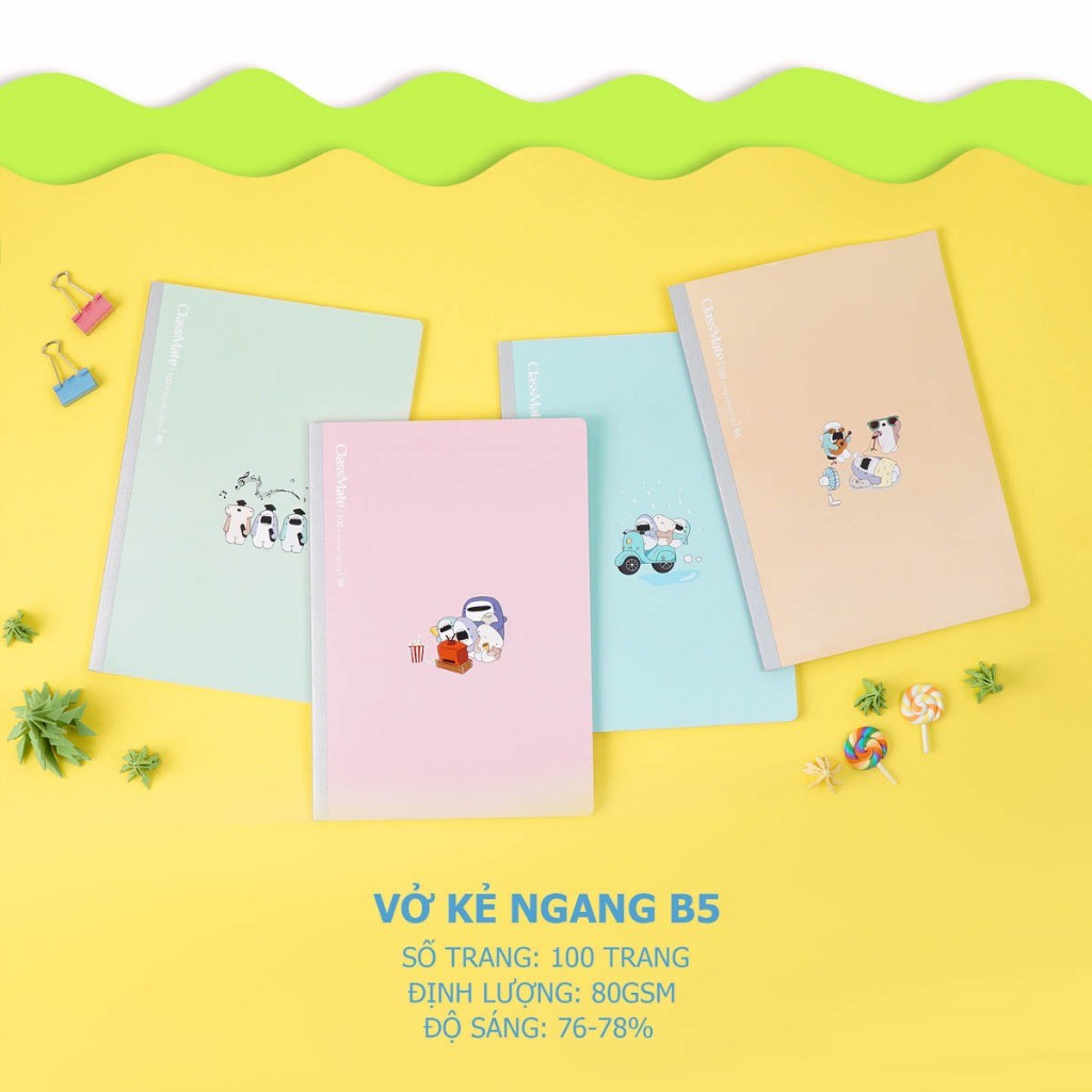 Vở Kẻ Ngang CLASSMATE 100 trang NB5-10-0510, 200 Trang NB5-20-0511(giao màu ngẫu nhiên-1 quyển)