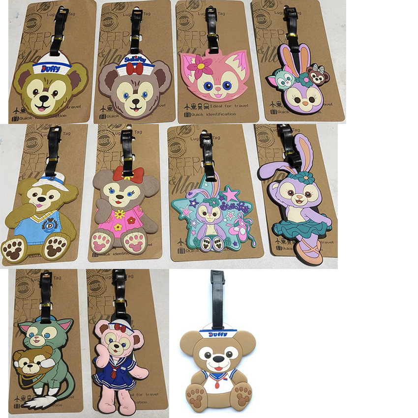 PWJ6 Thẻ Hành Lý Trailer Vượt Qua Lên Máy Bay Duffy BEAR Duffy BEAR Lina Belle Schoolbag Mặt Dây Chu