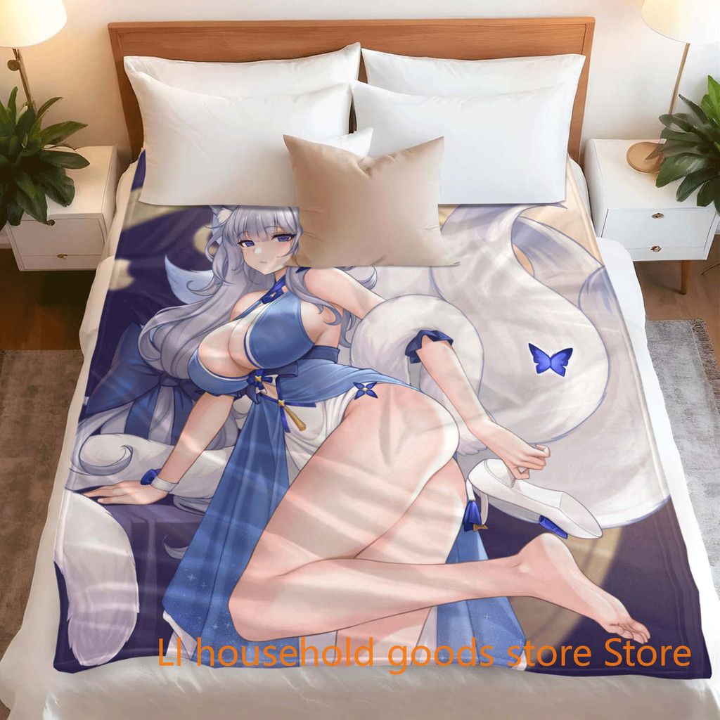 Trò chơi Azur Lane Shinano Chăn Flannel Ấm Ném Chăn Cho Chăn Ga Gối Ghế Trải Giường
