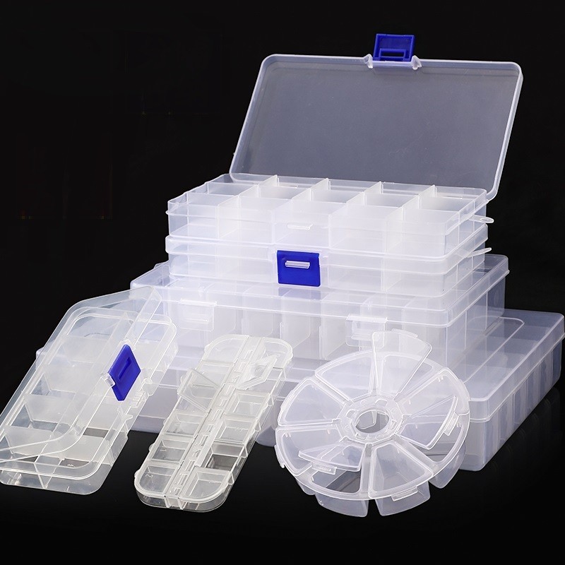 Nhiều Kích Cỡ Trong Suốt Ngăn Nhựa Hộp Bảo Quản Trang Sức Hộp Bảo Quản Đồ Trang Sức DIY Lưu Trữ Nhà Hộp Bảo Quản