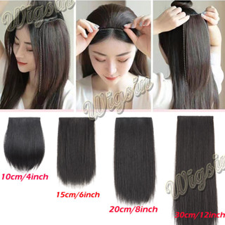 WIGSIN 10cm / 20cm / 30cm Vô Hình Thẳng Phần Nối Tóc Miếng Lót Nâu Đen 2 Kẹp Trong