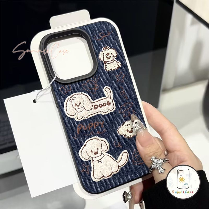 Vỏ Cho IPhone 11 15 16 13 14 12 Pro Max 14 15 16 Plus X XR XS Max Vỏ da mềm họa tiết chó con dễ thươ