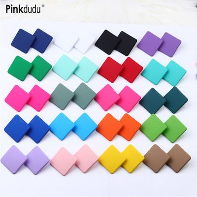 Pinkdudu Hình Học Vuông Acrylic Bông Tai Đơn Giản Đầy Màu Sắc Thời Trang Bông Tai Ngày Lễ Nữ PD2243