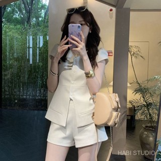 [Order] Set Đồ Nữ Phong Cách Thanh Lịch Áo Vest Phối Quần Short Sang Chảnh Phong Cách Công Sở