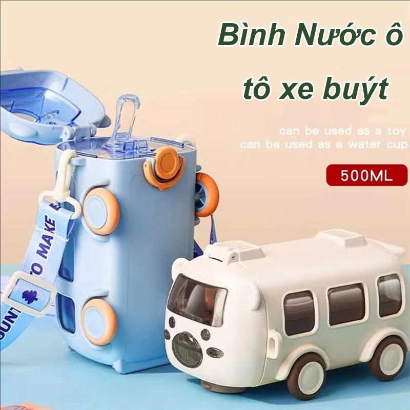  Cốc nước trẻ em Bình Nước ô tô xe buýt 500ml dễ thương cho các bé trai bé gái,Vẻ ngoài ưa nhìn 