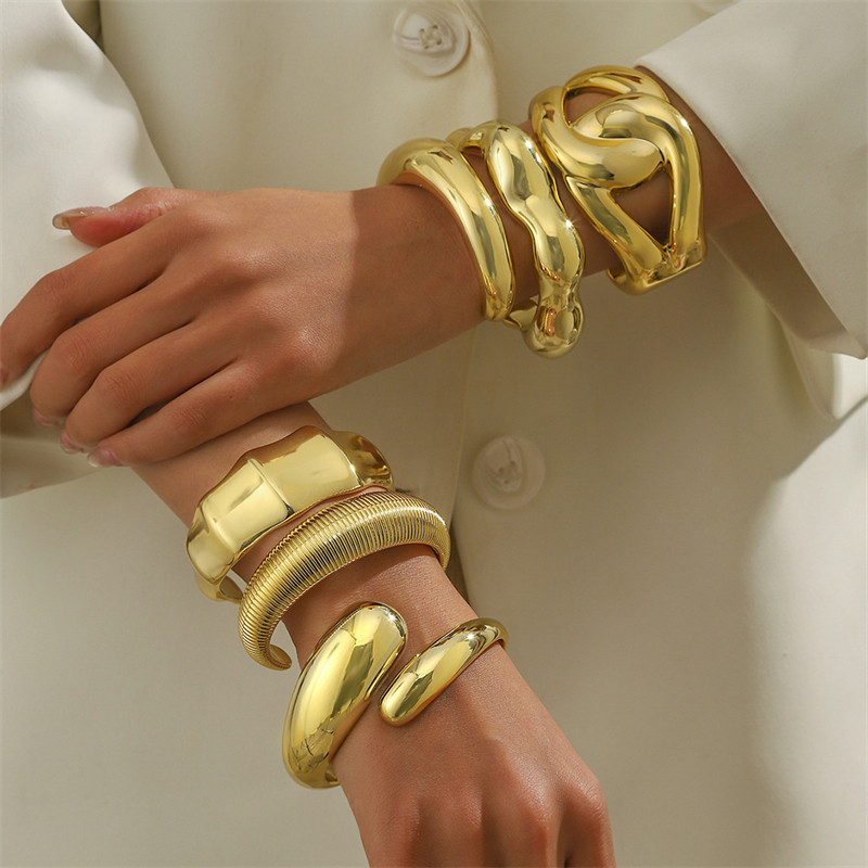 Thời Trang Acrylic Hình Bầu Dục Không Đều Bóng Mở Vòng Tay Rộng Chữ Thập Vòng Tay Nữ Trang Sức Ngày Lễ Quà Tặng
