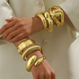 Thời Trang Acrylic Hình Bầu Dục Không Đều Bóng Mở Vòng Tay Rộng Chữ Thập Vòng Tay Nữ Trang Sức Ngày Lễ Quà Tặng