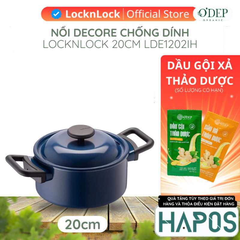 Nồi Decore  20CM - Màu Navy - Chính hãng LocknLock LDE1202IH - HAPOS OFFICIAL
