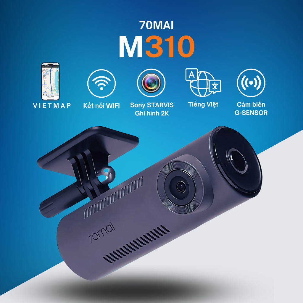 Camera hành trình 70mai M310 ghi hình 2K góc rộng 130°_Phiên bản quốc tế hỗ trợ tiếng Việt